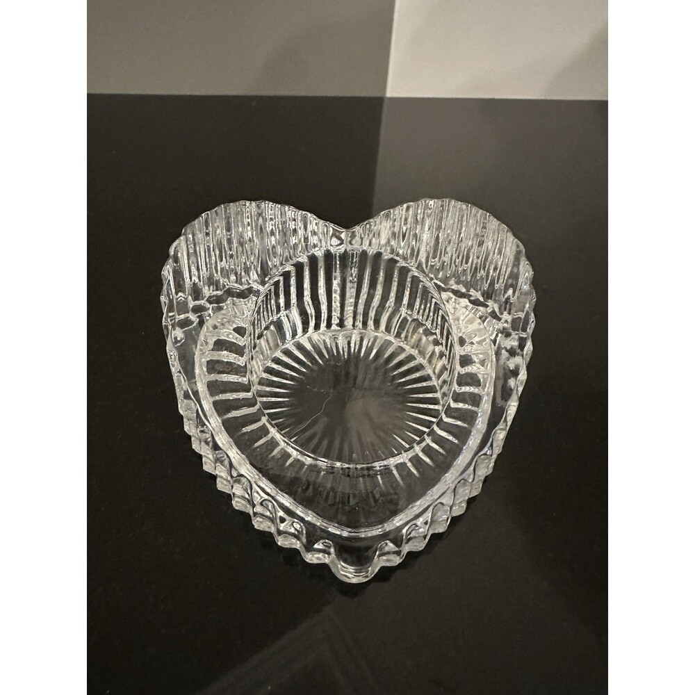 Vintage 1980s Crystal Legends by Godinger Handcrafted Heart Shaped Candle Holder